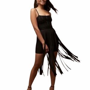 Forever 21 Black Fringe Mini Dress
